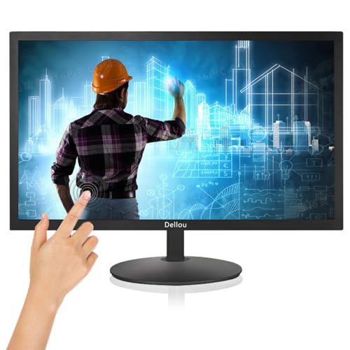 Elweyoo 19インチ タッチスクリーンモニタリング LCDディスプレイ セキュリティカメラモニター 多機能インターフェース HDMI、AV、BNC、VGA、USB、PC入力CCTVコンピューターモニター内蔵スピーカー1440x900解像度 19 Inch Touch Screen