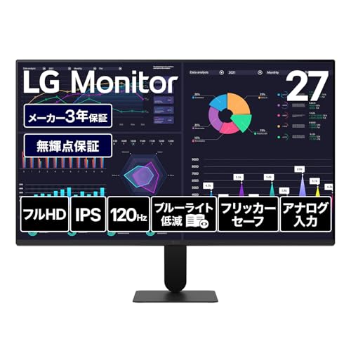 LG 液晶モニター LG Monitor 24BF410B-B 23.8インチ/フルHD(1920×1080)/IPS/sRGB 99%/HDR/120Hz/アンチグレア、ブルーライト低減モード、フリッカーセーフ、色覚調整/グリーン購入法/省エネ機能/HDMI×1 D-Sub×1 /チルト調整/メーカー3年保証 ・無輝点保証 24BF410B-B.AJL