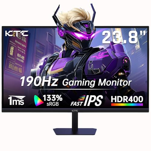 KTC 24インチ 180Hz/190Hz ゲーミングモニター FHD PCコンピュータモニター 高速IPSパネル付き HDR400 133%sRGB ブルーライトフィルター HDMI2個&DPポート1個 Freesync対応 壁取り付け可能 H24F8