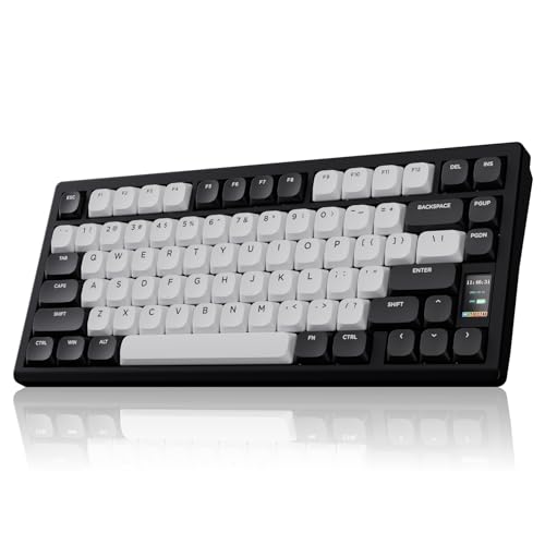 OOCTPK Chilkey ND75 LP ロープロファイル アルミニウム メカニカルキーボード 75%ワイヤレスゲーミングキーボード 画面付き トライモード クイック分解 RGBバックライト付きキーボード ノートパソコン オフィス PC用 (ブラック)