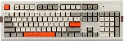 Maiitmor ゲーマープログラマー向けのルゲーミングキーボードRGBバックライトワイヤード104キー, ブラウンスイッチオレンジ HXZ-5711