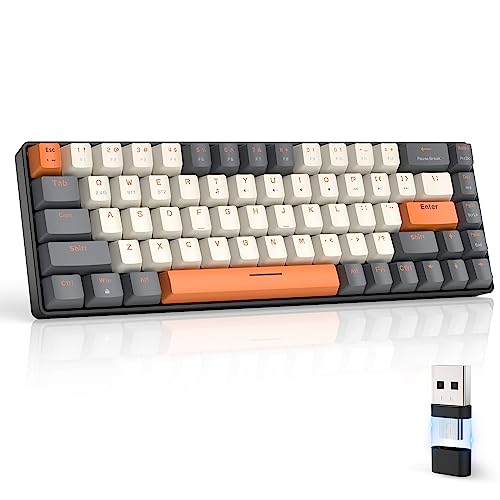 MAGIC-REFINER x ZIYOU LANG Bluetoothワイヤレス ゲーミングキーボード 無線 小型 赤軸K68キーボード2.4GHZ USB接続 テンキーレス Windows Mac iPad iOS Android Surface 対応 在宅勤務 日本語説明書 技術基準適合証明番号：219-239327 (トワイライト 赤軸)