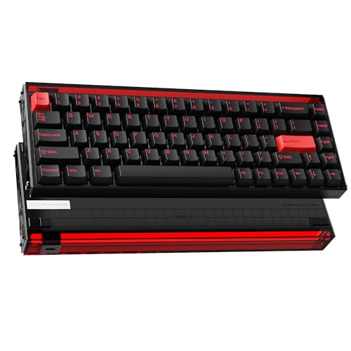 MelGeek MADE68 Ultra+ 有線キーボード、US英語配列、ホール効果磁気スイッチ ゲーミングキーボード、65% コンパクト ラピッド トリガー、ホットスワップ可能、RGB スナップ タップ & 調整可能なアクチュエーション、オンライン HIVE カスタム、アルミニウム ケース - 赤