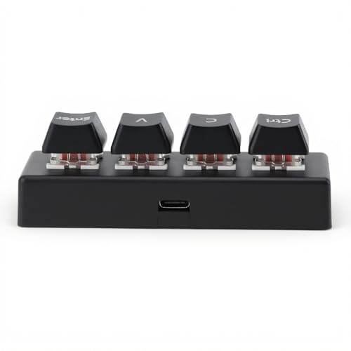 Fabater 4キーゲーミングキーボード USB Mini 4キープログラム可能キーパッド NKROレッドスイッチ対応 Ctrl C V Enter Mini メカニカルキーパッド ゲーミングオフィスメディア用, ブラック Fabateroes3cfgqip-11