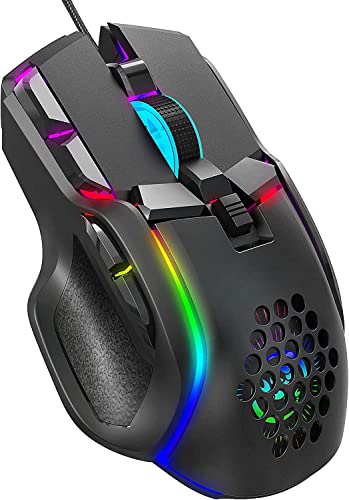Maiitmor PCデスクトップ用のUSB有線ゲーミングマウス軽量最大12800DPIマウス HXZ-5772