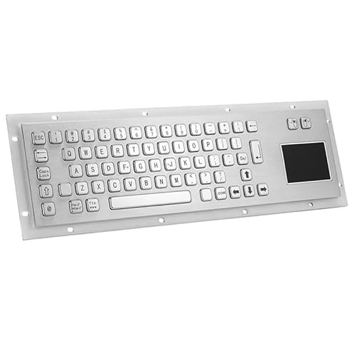 JGBVFFH 65 キー ステンレス鋼工業用金属キーボード、タッチパッド付き、カスタム IK07 耐破壊キーパッド 統合トラックパッド(PS2 interface)