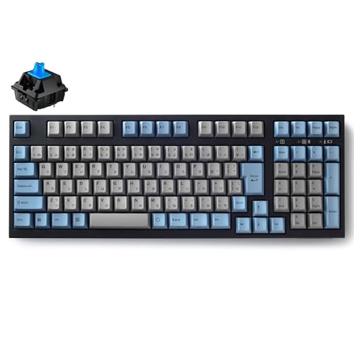 LEOPOLD FC980MBT 日本語配列 かな有 テンキー付省スペースキーボード Bluetooth/USB接続両対応 カラー:GRAYBLUE キースイッチホットスワップ マルチペアリング 技適対応 102キー macOSモード有 FC980MBTC2/JAEGB CHERRY MX2A青軸モデル
