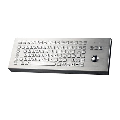 JGBVFFH ステンレススチール製デスクトップ防爆キーボード、トラックボールマウス、工業用キーボード(USB)