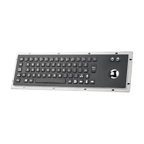 JGBVFFH トラックボールマウス付きメタルキーボード、組み込み型オールインワンキーボードとマウス産業用制御コンソール