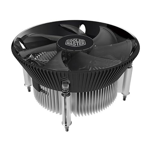Cooler Master i70 ロープロファイルCPUエアクーラー、120 PWMファンアルマイトブラックアルミニウムフィン、銅インサートベース、高さ70mm、95W TDP CPU、Intel LGA 1851|1700ブラケット対応 RR-I7A7-18FK-N1