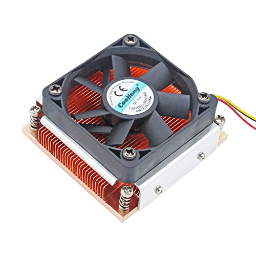 CooNong 1Uサーバー CPUクーラー 工業用パーソナルコンピューター 銅ヒートシンク冷却ファン Intel PGA988/989 アクティブ冷却用 A12-0078-1
