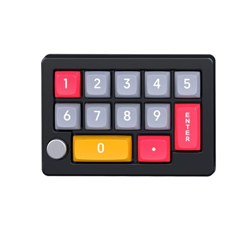 HISAENRT テンキーボード 有線 ゲーミングメカニカルキーボード RGB対応 マルチモード ホットスワップ軸 マクロプログラミング可能 テンキー＆Type-C接続 ゲーム/オフィス両用 ブラック DWWS0881Y-B