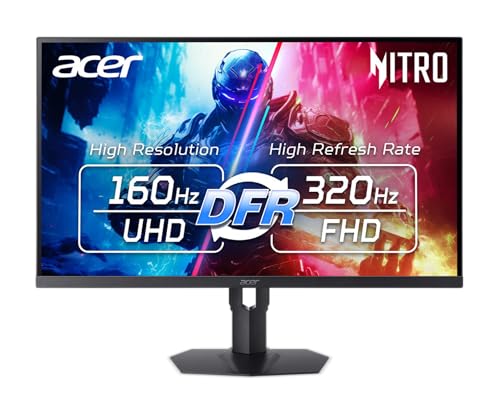acer Nitro 27インチ 4K UHD 3840 x 2160 ゲーミング IPS MiniLED モニター | AMD FreeSync Premium | 160Hz リフレッシュレート - FHD 320Hz (DFR) | 最大0.5ms | 1 x ディスプレイポート 1.4 & HDMI 2.1 ポート x 2 | XV275K V。 3biipprx