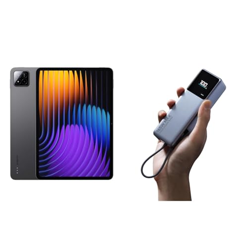 xiaomi 【セット買い】Xiaomi Pad 7 8G+128G グレー 3.2K 144Hz高精細ディスプレイ +Power Bank 10000mAh 【最大出力165W 2台同時超高速充電】USB-Cケーブル内蔵