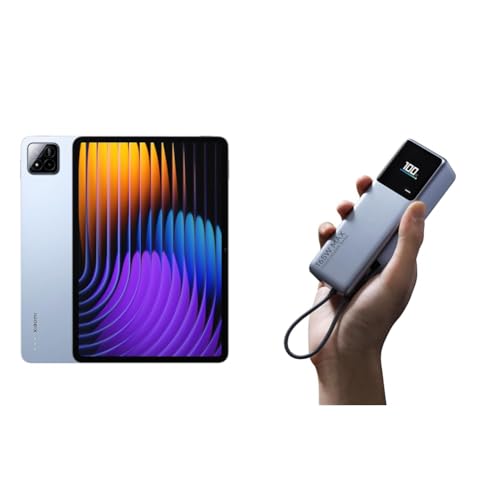 xiaomi 【セット買い】Xiaomi Pad 7 8G+128G ブルー 3.2K 144Hz高精細ディスプレイ +Power Bank 10000mAh 【最大出力165W 2台同時超高速充電】USB-Cケーブル内蔵