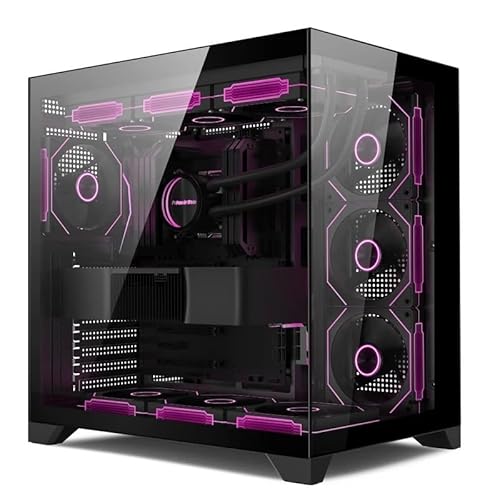 Pro ATX ゲーミング と互換性があり、デュアル強化ガラス オーシャン ビュー シェルは 360mm 水冷をサポートします。(BLACK) CICEUBUNO-08D00123