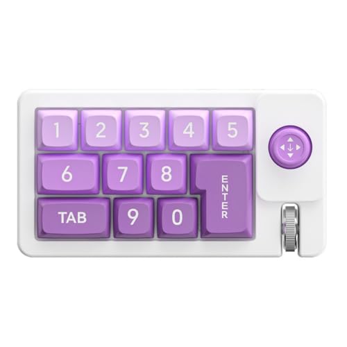 BRQ コンパクトキーボード、12キー、ホットスワップ対応、カスタマイズ可能、メカニカルゲーミングキーボード。 (137×75x38mm,グラデーションパープル)