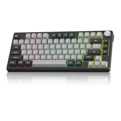 MageGee Mini 60%ゲーミングキーボード RGBバックライト75キー 超コンパクトキーボード TS75人間工学的防水 機械的感覚 オフィスコンピュータキーボード PC、MAC、PS4、Xbox ONEゲーマー用 B60336