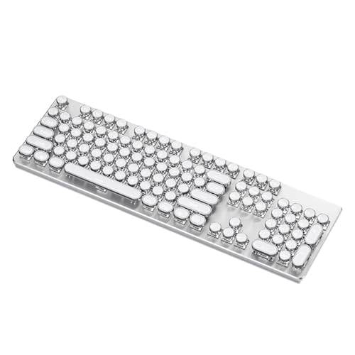 XOXOXT メカニカル ゲーミング キーボード 104 キー ホワイト バックライト コード付き機械タイプライター メディア コントロール タイプライター キーボード