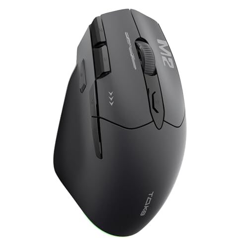 TMKB Technology Mechanical KeyBoard TMKB M2 ワイヤレスゲーミングマウス・軽量・3 モード対応 (2.4G/Bluetooth/有線)・24000 DPI・9 個プログラム可能ボタン・600mAh 充電式・RGB バックライト・PC/ノート PC/Mac 対応