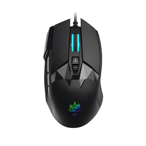 MOJO-HOME MOJO Pro Performance 静音ゲーミングマウス - スナイパーキー、12000 DPI、1000 Hz、カスタムプロファイルを含む9つのプログラム可能なボタンを備えた有線マウス MJ-189