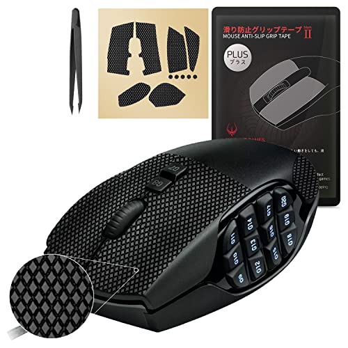 Hotline Games [グリップアップグレード] HOTLINEGAMES 2.0 Plus Mouse 滑り止めグリップテープ Logitech G600 MMO ゲーミングマウススキンと互換性があり、耐汗性、カットしてフィットする、簡単に貼り付け、プロフェッショナルマウスのアップグレード