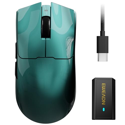 EWEADN S9 Max ワイヤレスゲーミングマウス 59G 人間工学的コンピュータマウス トリプルモード 8Kポーリング 26K DPI PAW3395光学センサー Kailh Switch 250h バッテリー寿命 PC/Win/Mac用にプログラム可能 (グリーン)