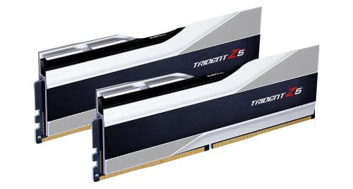 G.Skill Trident Z5シリーズ DDR5 RAM (Intel XMP 3.0) 32GB (2x16GB) 6400MT/s CL32-39-39-102 1.40V デスクトップコンピュータメモリ U-DIMM - メタリックシルバー (F5-6400J3239G16GA2-TZ5S)