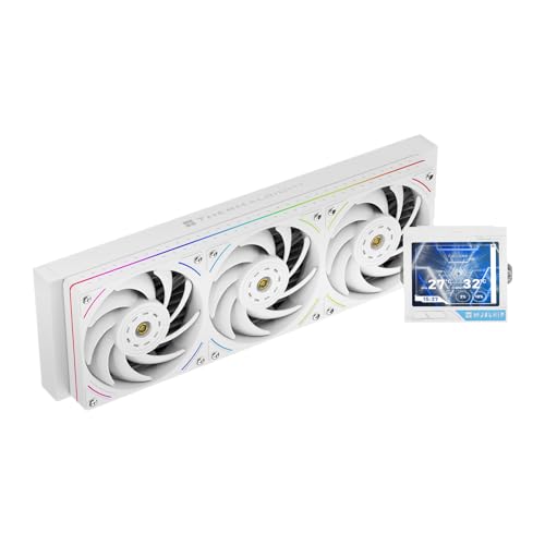 THERMALRIGHT Mjolnir Vision 360 UB PRO ARGB ホワイト Aio CPU リキッドクーラー IPSスクリーン 640x480解像度 3イン1エキゾーストファン AM5/Intel LGA1851/1700用 3.5インチ磁石吸収LCDスクリーン MV360 UB PRO ARGB BLACK