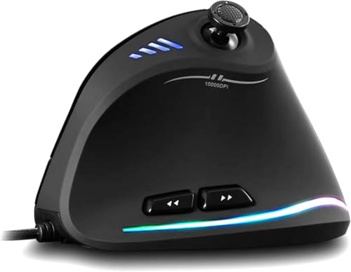 e元素 コード付きゲーミングマウス ジョイスティック付き 10000DPI プログラム可能ボタン垂直人間工学マウス光学式コンピュータマウス PC ゲーム 3161047K42V1DJEVS