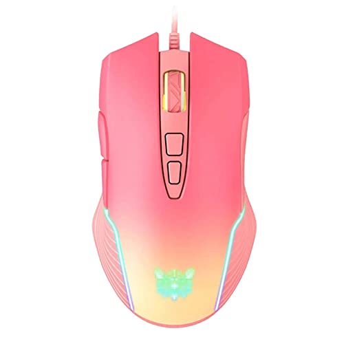 LUAMY ゲーミングマウス 有線ゲーミングマウス7ボタンプログラミングマウス調整可能800-6400dpi RGB.バックライトマウス 大きなインターネットカフェ キャンパスの寮などに適 (色 : Pink, Size : One size)