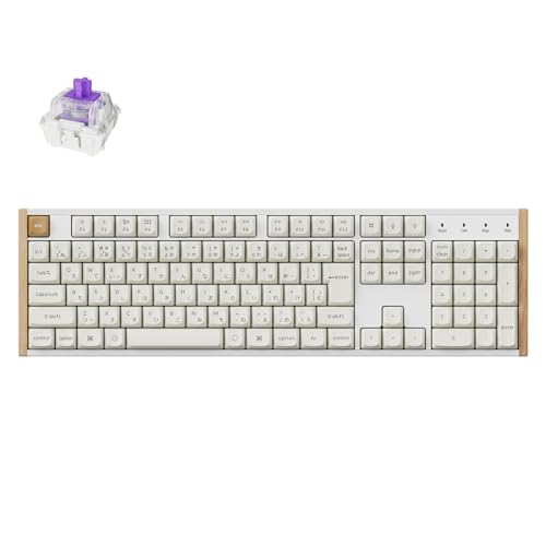 Keychron 【国内正規品】Keychron K10 HE ホール効果ワイヤレスキーボード JISレイアウト 磁気スイッチ/ホットスワップ対応/可変作動点/ラピッドトリガー/アルミ+木枠設計/フルサイズカスタムRGB/Mac・Windows・Linux対応 ホワイト