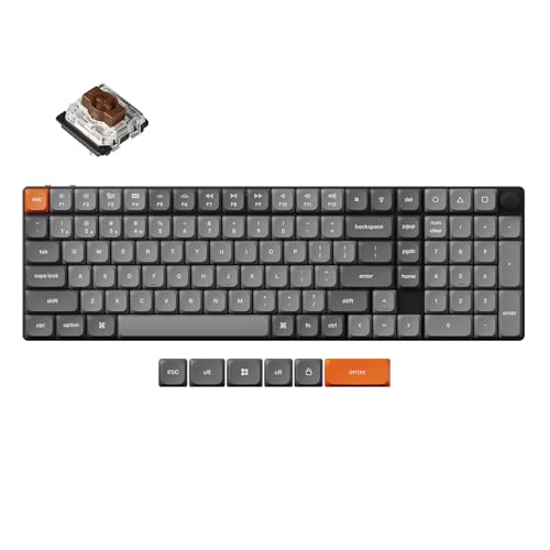Keychron 「国内正規品」Keychron K7 Max ワイヤレスメカニカルキーボード 2.4GH/Bluetooth/有線 USレイアウト 茶軸 K7M-A3