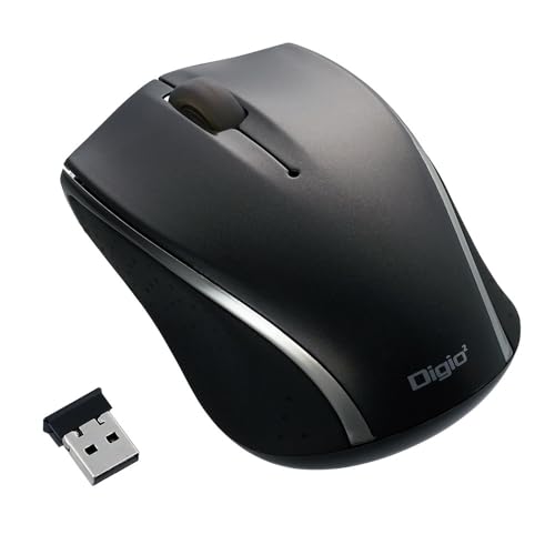 ナカバヤシ Digio2 小型 無線 3ボタン BlueLED マウス ブラック 48480