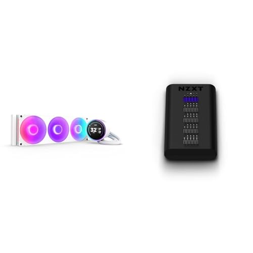 NZXT 【セット買い】NZXT Kraken Elite 360 RGB v2 White 簡易水冷CPUクーラー RL-KR36E-W2 FN2387 + Internal USB HUB 4X PC内蔵用USB HUB AC-IUSBH-M3 IO2563