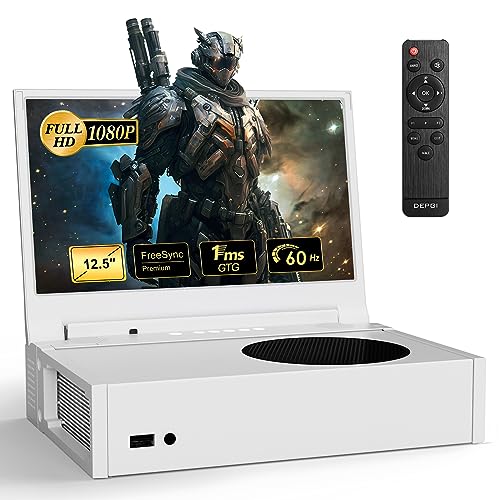 DEPGI ポータブルゲームモニター Xbox S用 (別売り) 1080P フルHD 12.5インチディスプレイ IPSスクリーン デュアルHDMI 2オーディオジャックスピーカー HDRフリー同期3つのゲームモードに対応 旅行 屋外 屋内用