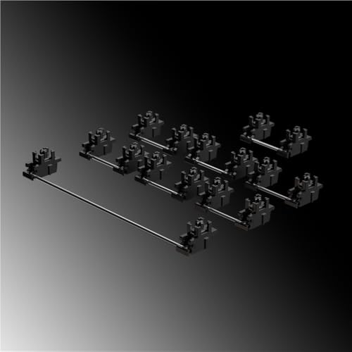 Metrickeys Designer Studio ゲーミングメカニカルキーボード用アダプティブプレートマウントスタビライザー(Black,6.25U_HAND-LUBED)