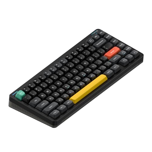 nuphy Halo75 V2 メカニカル ゲーミング キーボード 75% ワイヤレス ホットスワップ可能 Bluetooth 83 キー RGB バックライト Bluetooth/2.4GHz/USB-C 対応 QMK/VIA サポート (ブラック, Lemon (55gf))
