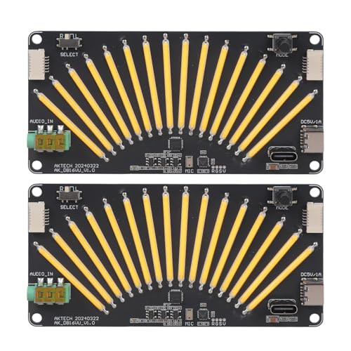 JKRNEJGR AKDB16VU 音楽メーターステレオアンプボード、サウンドを強化するための調整可能な光速度付き ステレオアンプボード