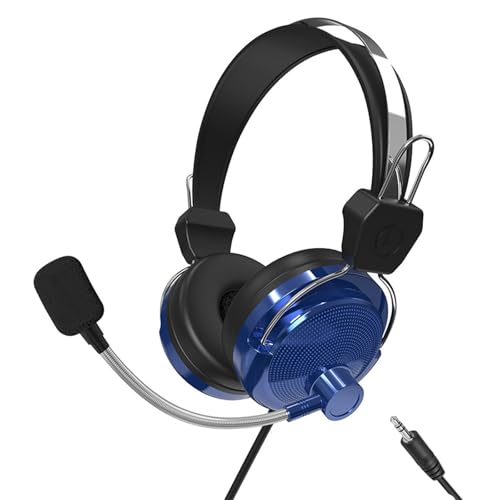 Kelvix ノートパソコン用マイク付きコードゲーミングヘッドセット 3.5mm 没入型サウンド 快適なイヤークッション ノイズアイソレーションコードヘッドフォン
