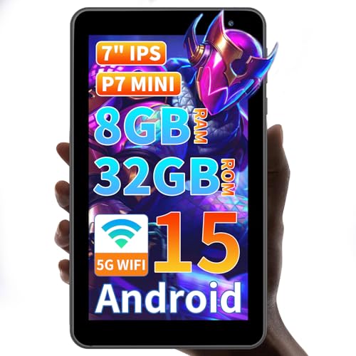 VASOUN P7 7インチ Android 15 タブレット Wi-Fiモデル 8GB(3+5拡張)＋32GB(最大1TB対応) 5コアCPU IPS液晶 3500mAh Type-C充電 日本語対応 軽量設計 ブラック
