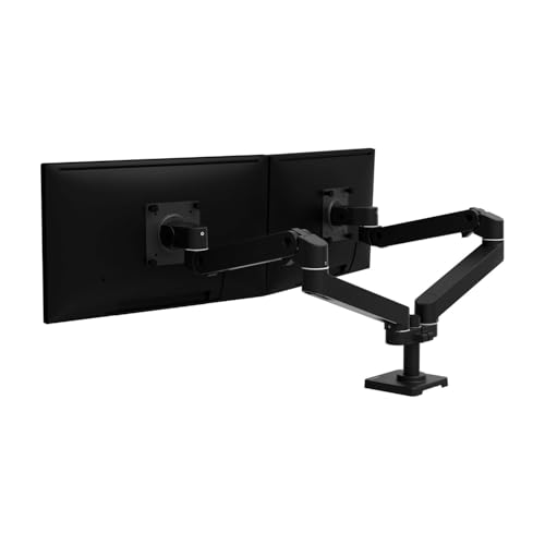 エルゴトロン LX Pro モニターアーム デスクマウント デュアル 横型 2画面 ブラック 27インチ(3.6~18.1kg)まで VESA スタンド ディスプレイ 45-686-292
