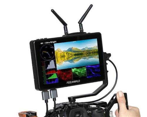 FEELWORLD LUT7 PRO 7インチ カメラ用液晶モニター 超高輝度2200nit 3D LUT タッチスクリーン 1920x1200 IPS 4K HDMI入出力 室外撮影対応 F970外掛け電源キット付き (バッテリー別売) 監督・撮影アシスタント用 FW-LUT7 PRO
