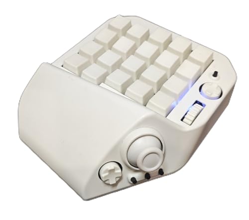 MH-Device [MH-Device] USB-C対応 MH-Delta ジョイスティック・ホイール付き41キー片手ゲーミングキーボード 片手 キーパッド 左手キーボード (スタンダード - 白)