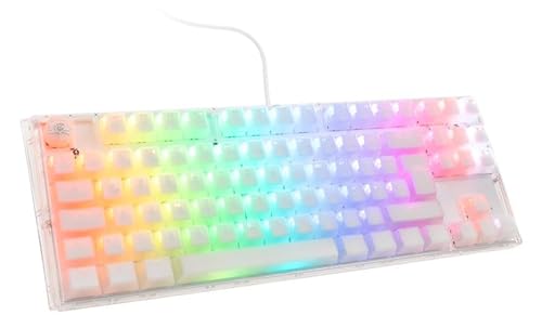 Ducky One 3 Aura 80% メカニカルキーボード:Quack Mechanics Dampening ホットスワップ対応 Cherry MX Speed Silver Switch、高密度PBTダブルショットキーキャップ、RGB、US、オーラホワイト DKON2187ST-PUSPDAWWWWC1