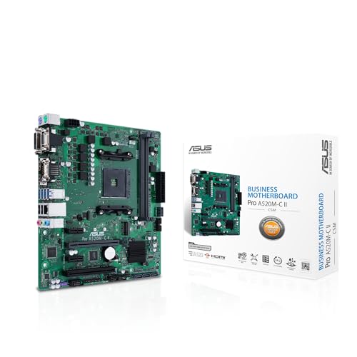 ASUS Pro A520M-C II/CSM AMD AM4 (第3世代Ryzen(TM)) microATX 商用マザーボード。 A520M-C II/CSM AM4
