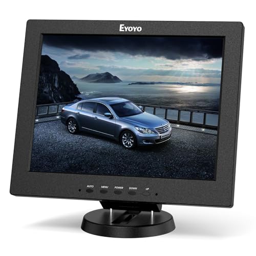 Eyoyo 小型モニター FHD IPS 1920x1080P VGAモニター LCDモニター PC/コンピューター/ゲーム/セーフティCCTV モニター HDMI/VGA/AV/BNC/USBポート サブモニター スピーカー内蔵 リモコン付き 15.6インチパソコンモニター 日本語 コンピューターディスプレイ (12")
