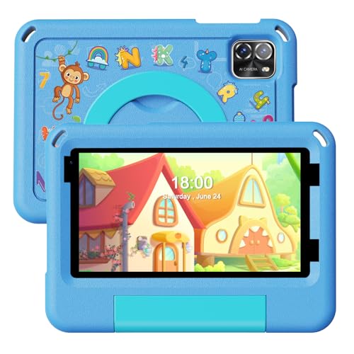 VASOUN キッズタブレット7インチ、TAB 7 Pro 子供用 Android14タブレットWi-Fiモデル 、8コア CPU、 キッズスペース & YouTube Kids 対応､数千点の知育アプリが使い放題､落下防止超軽量のEVAケース付き､RAM 8GB(3+5GB拡張)/ROM 64GB 1.8Ghz､3500mAh Type-C充電､男/女の子 誕生日プレゼントクリスマス 卒業ギフト（ブルー） P7