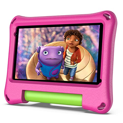 VASOUN 【キッズタブレット 7インチ Android13搭載】子供用タブレット 学習/オンライン授業対応 4コアCPU RAM4GB+ROM32GB(拡張可能) ライトカット キッズケース&スタンド付き 誕生日/クリスマスプレゼントに最適（ピンク） VS-M7