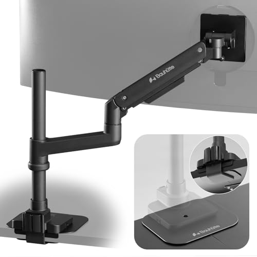 Bauhutte バウヒュッテ Bauhutte (バウヒュッテ) タフモニターアーム BMA-1TG-BK 〜49インチ ガス圧式 VESA規格対応 補強プレート付属 ブラック ディスプレイアーム